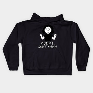 Adopt, Don't Shop. Funny and Sarcastic Saying Phrase, Humor Kids Hoodie
